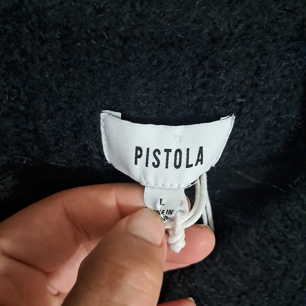 Pistola NWT Emilie Halter Cardigan Sweater Set Black Midnight Knit Alpaca Large - Picture 12 of 13
